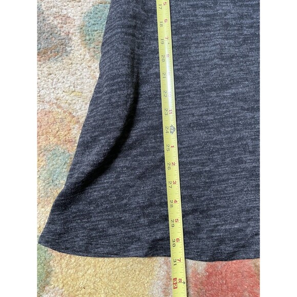Iz Byer Knit Dress M Gray Crisscross V-Neck Trapeze Swing Y2K Soft Whimsigoth - Picture 10 of 13
